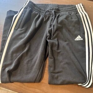Size large women’s 3 stripe black adidas jogger sweatpants